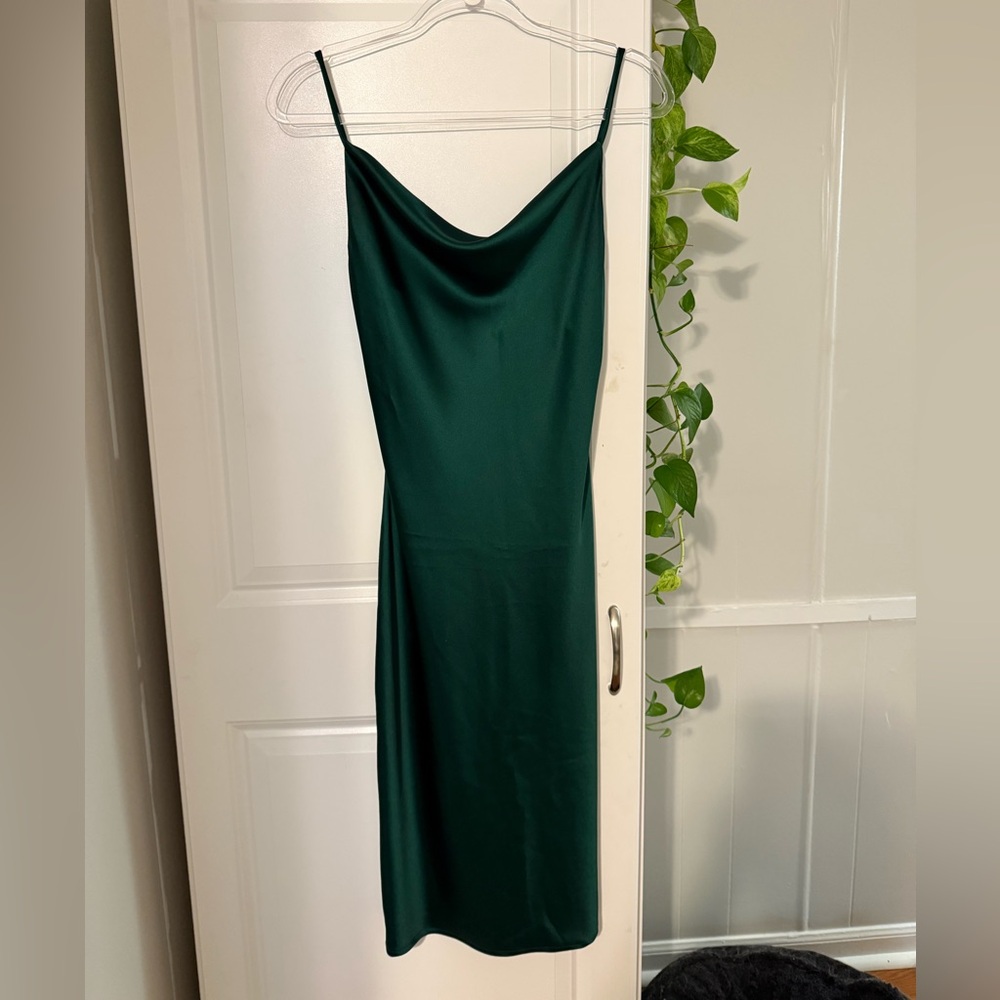 Velvi Emerald Green Midi Slip Dress